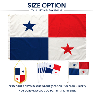 Bandera de Panamá 3x5 pies, Poliéster, Impresión a una Cara, Ojales de Latón, Venta al por Mayor, 3x5 90x150cm, Bandera de la República de Panamá - Product Image 5