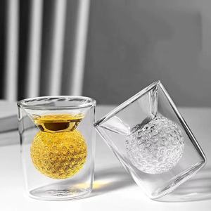 Vente en gros à prix réduit Verre à whisky personnalisé en forme de balle de golf en verre borosilicate de haute qualité - Product Image 3