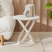 Table d'appoint ronde créative, table de chevet, style crème simple, table à thé pour salon et maison