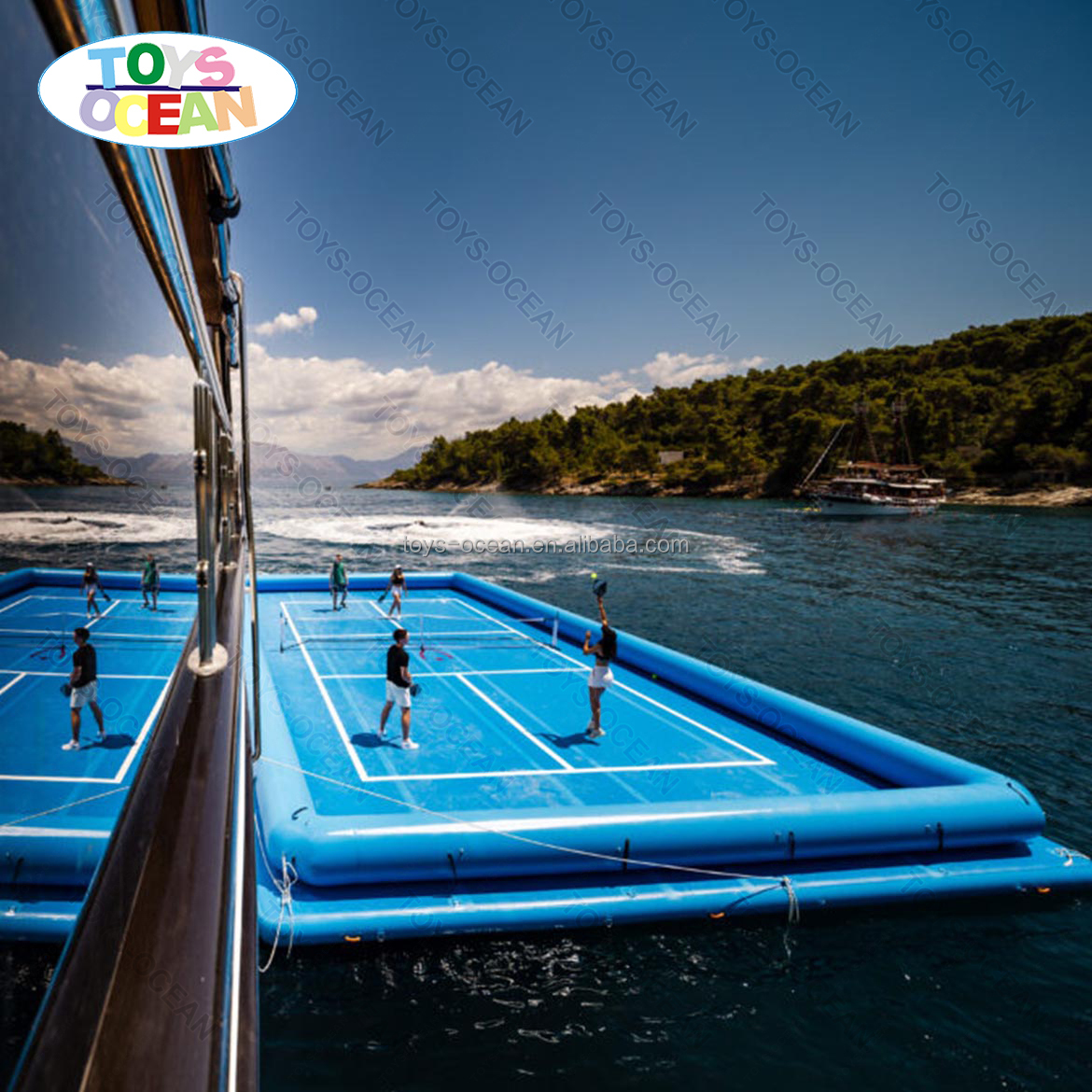 Terrain de volley-ball gonflable flottant pour sports
