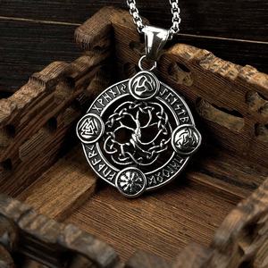 Collier Viking Yggdrasil, l'Arbre du Monde, Arbre de Vie, Vegvisir, Valknut, Talisman de Protection, Amulette, Triquetra, Nœud Celtique - Product Image 2