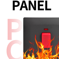 Interruptor de cocina estándar británico de 45A, unidad de control de cocina de doble polo DP con enchufe de 13A e indicador de neón para estufa, horno y placa de cocina.