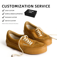 Chaussures de skate pour hommes en daim de vache vieilli, style Old Money, semelle épaisse, vintage, décontractées, sportives, personnalisables OEM, vente en gros