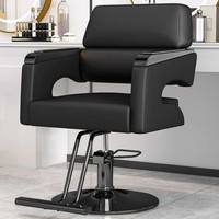 Fauteuil de Barbier Professionnel en Métal avec Fonction Inclinable et Réglage de la Hauteur - Mobilier de Salon en Gros
