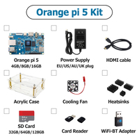 Opi 5 Opsional 4GB 8GB 16BG RAM RK3588S Papan Pengembangan Kit Catu Daya dan Casing Orange Pi 5 dengan Kinerja Biaya Yang Baik