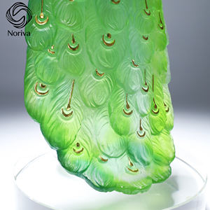 고대 스타일 Liuli 공작 장식 다채로운 새 입상 홈 장식 거실을위한 예술 선물 - Product Image 6