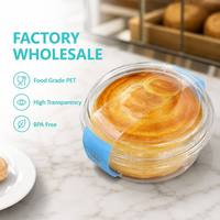 Boîte à gâteau en plastique PET jetable transparente avec couvercle hermétique, conteneur pour pain, muffins, pâtisserie, salade, hamburger, emballage à emporter, emballage cadeau