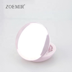 Lussuosa custodia rotonda <span class=keywords><strong>rosa</strong></span> vuota per blush/fondotinta in polvere, in plastica, con specchio e coperchio interno trasparente - Product Image 3