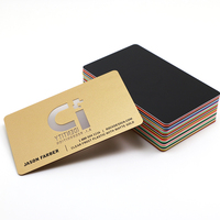 Cartes de visite personnalisées avec impression de logo transparent en plastique givré partiellement transparent avec or mat
