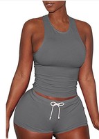 Ensemble de pyjama sexy pour femme, 2 pièces, bretelles spaghetti, shorts, pyjama pour femmes, ensemble de pyjama pour soirée pyjama