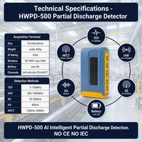 Detector de Descargas Parciales Integrado HWPD-500 5 en 1 con WiFi y Bluetooth, Alcance Inalámbrico de 50m para Pruebas en Subestaciones Industriales