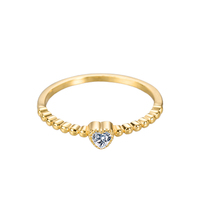 Bagues de mariage tendance pour femmes en laiton plaqué or 18 carats avec zircon cubique en forme de cœur, nouveauté 2021, vente en gros