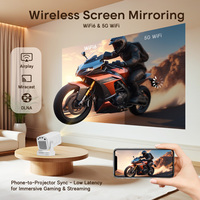 Proyector BT Air Mouse con Control Remoto por Voz 1080P HY310 330 ANSI, Enfoque Automático, Corrección Trapezoidal Automática, WiFi 6, BT5.4, Android 14, Portátil para el Hogar
