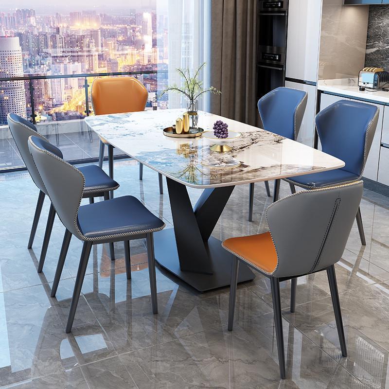 Luxury Modern Rectangular Sintered Stone Dining Table & Chair Set (4/6/8 Seater) - View 5