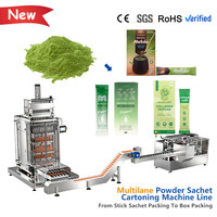 Machine d'emballage automatique VFFS multi-voies pour poudre, machine d'emballage en sachet pour poudre de thé matcha, machine de mise en boîte et de cartonnage