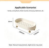 Plateau de rangement surélevé pour salle de bain, très demandé, avec drain, organisateur de comptoir pour porte-brosse à dents, tasses et articles de toilette, support pour lavabo de vanité