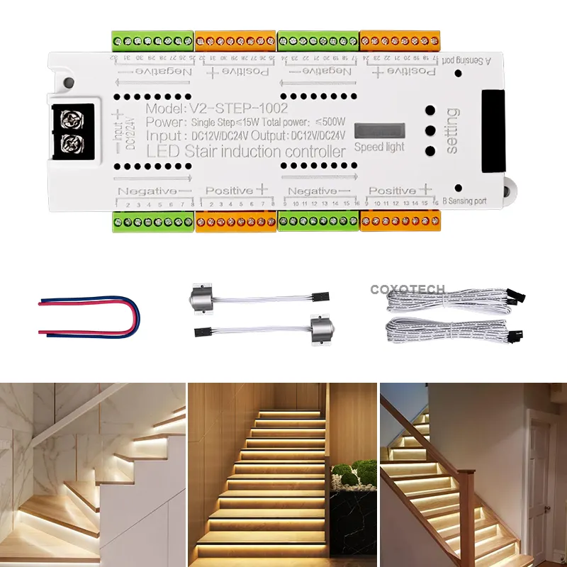 V2-STEP Led Cầu thang điều khiển cảm ứng hệ thống chuyển động bước với cảm biến LED cầu thang điều khiển ánh sáng