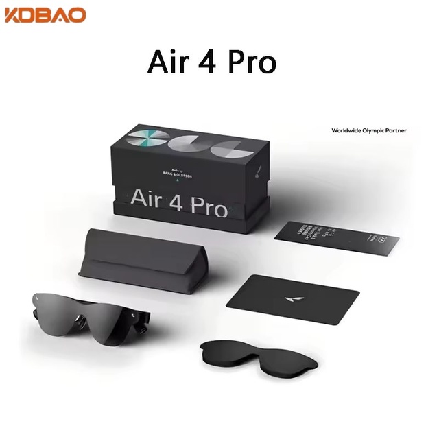 KDBAO Air4pro AR Smart Glasses DHR10 1200nits Version4000 AI HDR Screen 3840 Hz PWM 3D Audio Bang &Olufsen China Virtual Screen