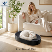 Grattoir ovale pour chat en carton ondulé noir, lit à gratter en spirale, mobilier d'intérieur, vente en gros