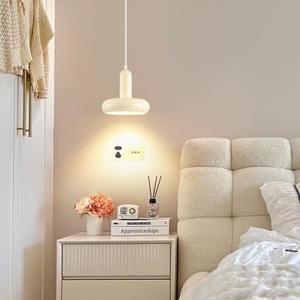 Bauhaus Style Creamy White LED Iron <b>Pendant</b> Lamp with Adjustable Height Middle Size for Bedroom Hallway Dining Room - Product Image 5