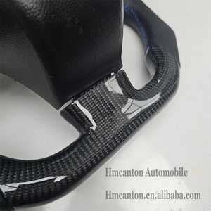 Practical Hot Sale Perforated Leather Carbon Fibre Blue Top Stripe Steering <b>Wheel</b> for Mazda ATENZA AXELA Car Steering <b>Wheel</b> - Product Image 6