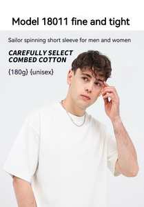 Maglietta a maniche corte da uomo in cotone pettinato 180G, vestibilità regolare, tinta unita, ad asciugatura rapida, modello 2025 per il mercato transfrontaliero europeo-americano - Product Image 2