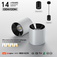 Plafonnier LED encastré en aluminium certifié CE RoHS EMC LVD IP44 7W à haut rendement lumineux pour éclairage commercial intérieur mondial
