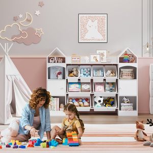 Trẻ Em Của Phòng Bằng Gỗ Đôi Cửa Lâu Đài Hình Dạng Trẻ Em Của Đồ Chơi Lưu Trữ Tổ Chức Tủ Cho Sách Phòng Khách - Product Image 3