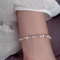 Colliers de mode, perles baroques d'eau douce de couleur bonbon exquises, colliers en chaîne de perles en argent sterling 925