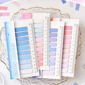 Pestañas Adhesivas Transparentes Impermeables de PET con Gradiente de Color, Notas Adhesivas Fluorescentes Resaltadoras de 17*8.5cm Personalizables para - Product Image 1
