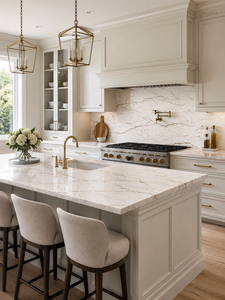 UNION <b>STONE</b> Calacatta Celestial Quartz <b>Artificial</b> Big Slab Eco-Friendly Anti-pollution Waterproof Modern Design Kitchen Wall - Product Image 4