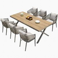 Ensemble de meubles d'extérieur en alliage d'aluminium durable, table et chaises de jardin imperméables pour balcon, terrasse, parc et école
