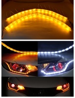 Luz led de circulación diurna para coche, lámpara de señal de giro de ojo de águila Flexible, decorativa secuencial, 16LED
