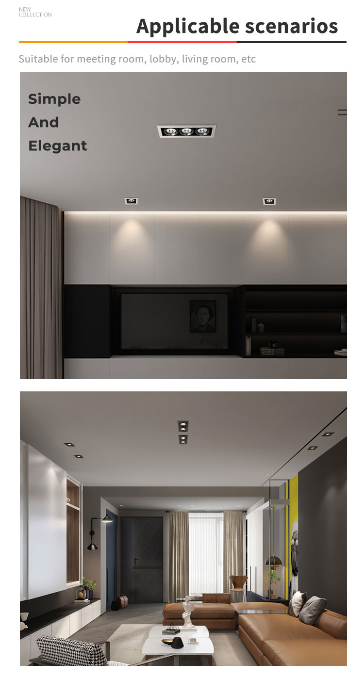 Pure Aluminium Ceiling Downlight 3watt 5watt Double Recessed LED Downlight