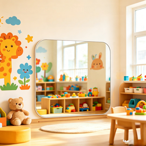 Wholesale 40*40cm Frameless Unbreakable Acrylic Safety Wall <b>Mirror</b> Self Adhesive Kids <b>Mirror</b> for Preschool Classroom Decor - Product Image 3