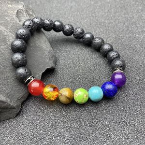 Pulsera de Piedras de <span class=keywords><strong>Lava</strong></span> Coloridas, Pulsera de Piedra Volcánica, Lapislázuli, Turquesa, Pulsera de Cristal Natural, Joyería Hecha a Mano al por Mayor - Product Image 2