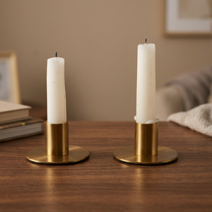 Vedela Naturals Iron <b>Candlestick</b> <b>Holder</b> Set <b>Gold</b> Finish Durable Home Decoration - Product Image 6