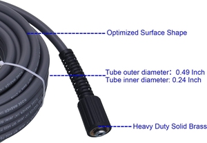 สายฉีดน้ำแรงดันสูง4000 PSI สายยางล้างรถขนาด<span class=keywords><strong>100</strong></span>ฟุตสีดำพร้อมชุดติดตั้ง M22 14มม. - Product Image 5