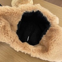 Chapeau d'aviateur d'hiver en cuir PU épais avec doublure polaire résistant au froid pour le cyclisme Protection des oreilles Style nord-est Pull en peluche