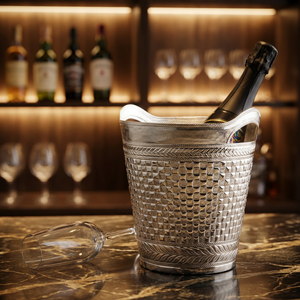 Accessoires de bar et refroidisseur à vin en métal plaqué argent de luxe - Product Image 3