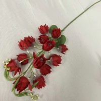 Arrangements floraux artificiels rouges, pivoines, fleurs en soie et plastique pour l'intérieur, hôtels, allées, Saint-Valentin, remise des diplômes
