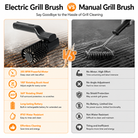 Nettoyeur de barbecue sans fil, brosse électrique pour nettoyer le barbecue, brosse électrique rechargeable pour barbecue