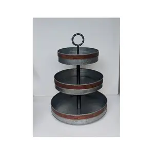 Hoge Vraag Cupcake Stand Met Basis Gegalvaniseerd Display Metaal 3 Tier Cake Stand Voor Bruiloft En Verjaardag Decoratie