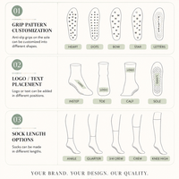 Chaussettes de yoga et de pilates antidérapantes personnalisées, respirantes, en coton, mi-mollet, antidérapantes, pour le fitness au sol, chaussettes pour femmes avec logo