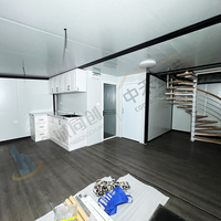 En stock, expédition rapide, maison modulaire en conteneur à deux étages avec terrasse sur le toit et escalier intérieur