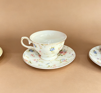Ensemble tasse et soucoupe à café vintage britannique, tasse à thé de l'après-midi européenne, tasse à thé en céramique de luxe légère avec soucoupe
