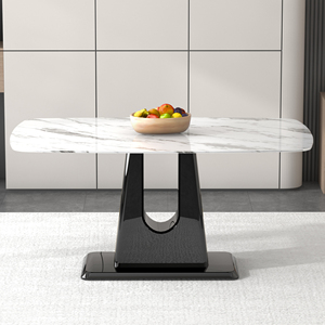 Moderno tavolo da pranzo di lusso di alta qualità Hotel mobili Rock Top con pannello di vetro in legno stile per casa uso appartamento per il bagno - Product Image 2