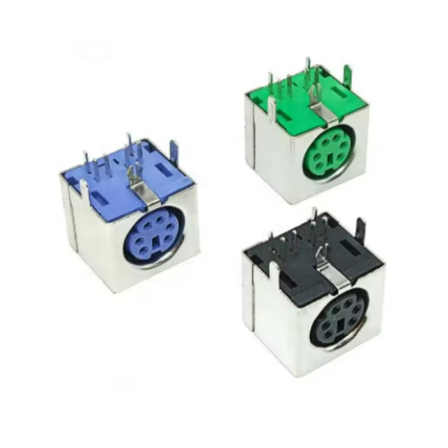 PS/2 6 Pin Female Socket Connector PCB Mount Mini DIN Jack Black Green Keyboard Mouse Port