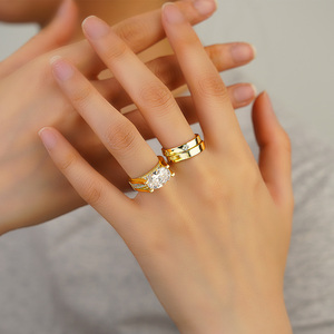 Изысканные роскошные кольца из стерлингового серебра 925 пробы с позолотой, крупным цирконом, массивным толстым ободком, для свадьбы и вечеринок, ювелирные украшения - Product Image 4