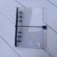 Nouvelle pochette élégante pour organiser l'argent A5 A6, classeur à anneaux en PVC noir épais classique, couverture de planificateur avec bande élastique